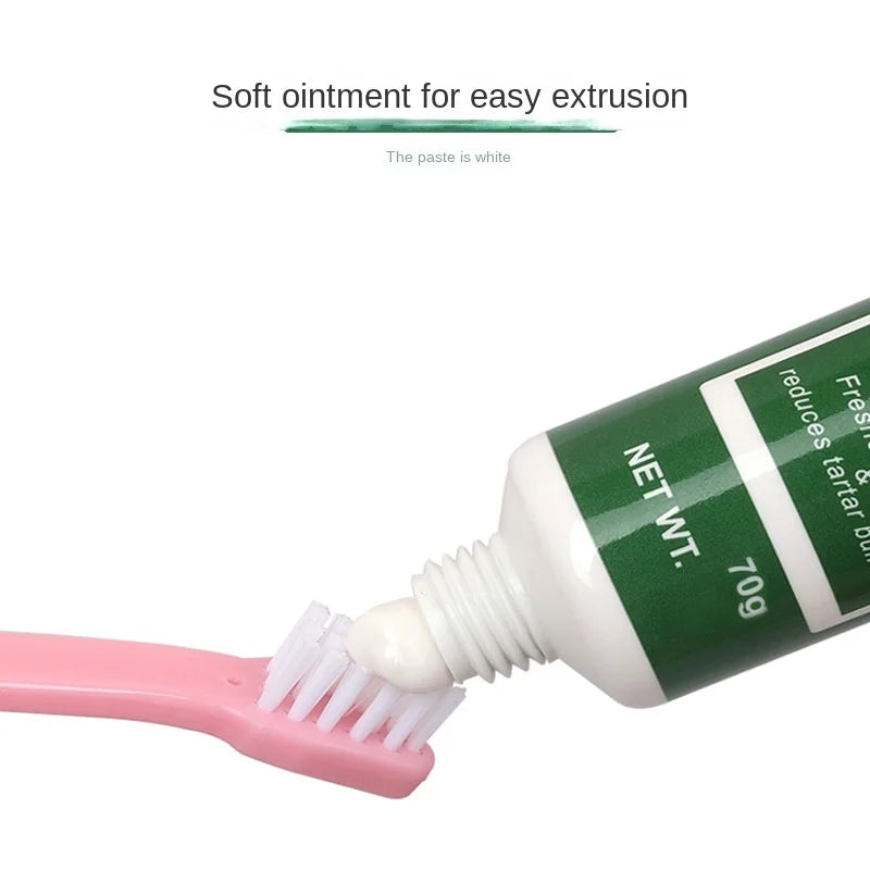 Dog Toothpaste,Beef Flavor Vanilla Flavor Cat Toothpaste Pet Oral Hygiene Products Toothpaste for Both Cats and Dogs for Puppy