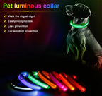 LED Dog Collar USB Rechargeable - Bright & High Visibility Lighted Glow Collar for Small Medium Large Breeds Pet Night Walking