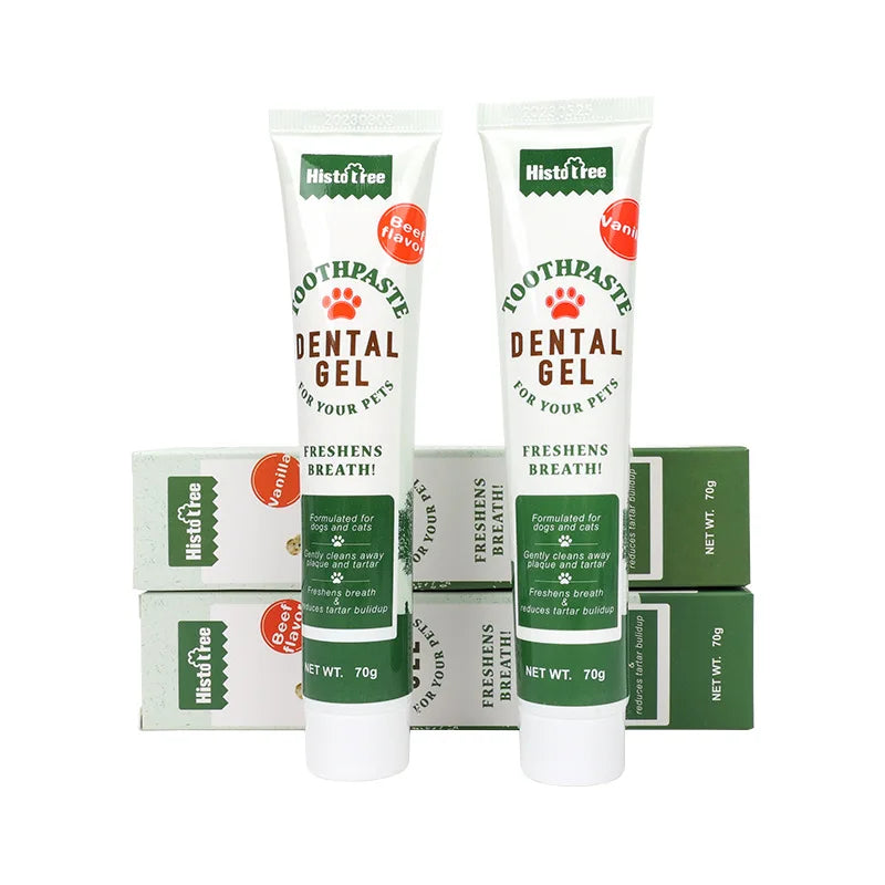 Dog Toothpaste,Beef Flavor Vanilla Flavor Cat Toothpaste Pet Oral Hygiene Products Toothpaste for Both Cats and Dogs for Puppy
